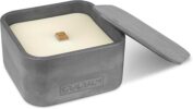 GRAURAUM Outdoor-Feuer mit Dauerdocht: Kerzen einschmelzen - 13cmx13cmx6,5cm Tischfeuer als...