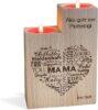 Personalisierter Kerzenhalter aus Holz, Graviertes Herz, Muttertagsgeschenk, Holzherz gravur, Geschenke...